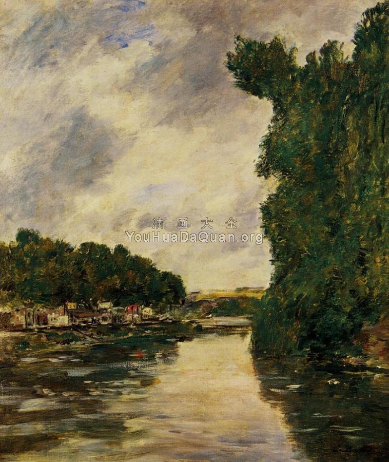 A River near d'Abbeville - 尤金·布丹